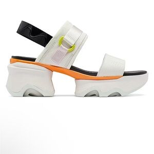 Sorel White, Orange & Black Chunky Platform Sandal
